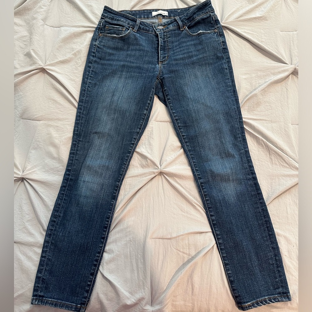 LOFT Skinny Crop Blue Denim Jeans Size Petite 28